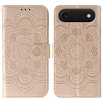 サンマンダラエンボスレザーフォンケース、iPhone 16e / 17e用、iPhone 17 Pro Max用、iPhone 17 Pro用、iPhone 17用、iPhone Air用、iPhone 15 Pro Max用