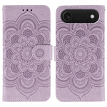 サンマンダラエンボスレザーフォンケース、iPhone 16e / 17e用、iPhone 17 Pro Max用、iPhone 17 Pro用、iPhone 17用、iPhone Air用、iPhone 15 Pro Max用
