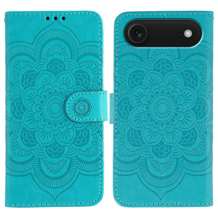サンマンダラエンボスレザーフォンケース、iPhone 16e / 17e用、iPhone 17 Pro Max用、iPhone 17 Pro用、iPhone 17用、iPhone Air用、iPhone 15 Pro Max用