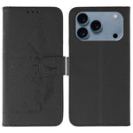 フェザーパターンライチテクスチャーレザーフォンケース、iPhone 17 Pro Max用、iPhone 17 Pro用、iPhone 17用、iPhone Air用、iPhone 15 Pro Max用、iPhone 15 Pro用、iPhone 15 Plus用、iPhone 15用