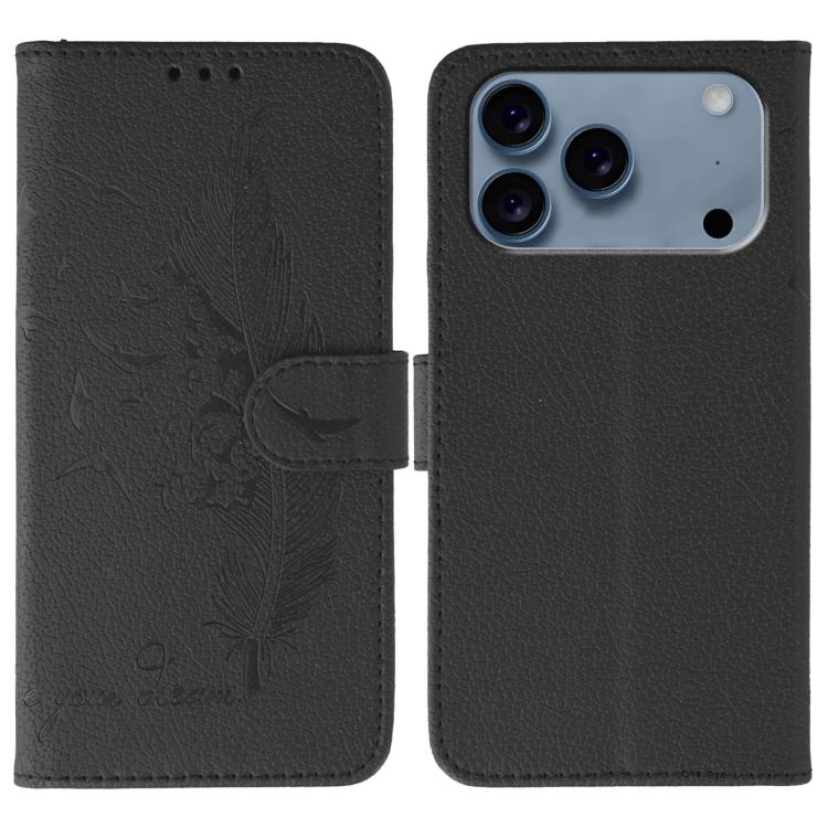 フェザーパターンライチテクスチャーレザーフォンケース、iPhone 17 Pro Max用、iPhone 17 Pro用、iPhone 17用、iPhone Air用、iPhone 15 Pro Max用、iPhone 15 Pro用、iPhone 15 Plus用、iPhone 15用