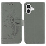 フェザーパターンライチテクスチャーレザーフォンケース、iPhone 17 Pro Max用、iPhone 17 Pro用、iPhone 17用、iPhone Air用、iPhone 15 Pro Max用、iPhone 15 Pro用、iPhone 15 Plus用、iPhone 15用