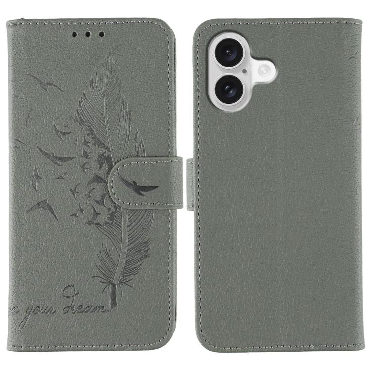フェザーパターンライチテクスチャーレザーフォンケース、iPhone 17 Pro Max用、iPhone 17 Pro用、iPhone 17用、iPhone Air用、iPhone 15 Pro Max用、iPhone 15 Pro用、iPhone 15 Plus用、iPhone 15用