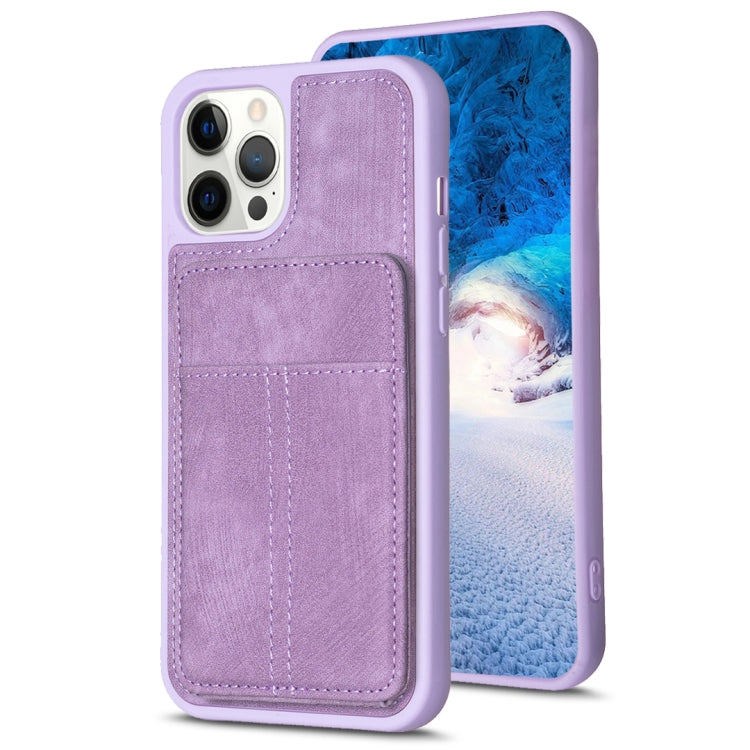 BF28 Frosted Card Bag Phone Case with Holder, For iPhone 15 Pro Max, For iPhone 15 Pro, For iPhone 15 Plus, For iPhone 15, For iPhone 14 Plus, For iPhone 14 / 13, For iPhone 14 Pro, For iPhone 14 Pro Max, For iPhone SE 2022 / 2020 / 8 / 7 / 6