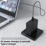 100W N 3.5X1.35mm メスからUSB-C/Type-C オスプラグ充電アダプター、3.5X1.35mm