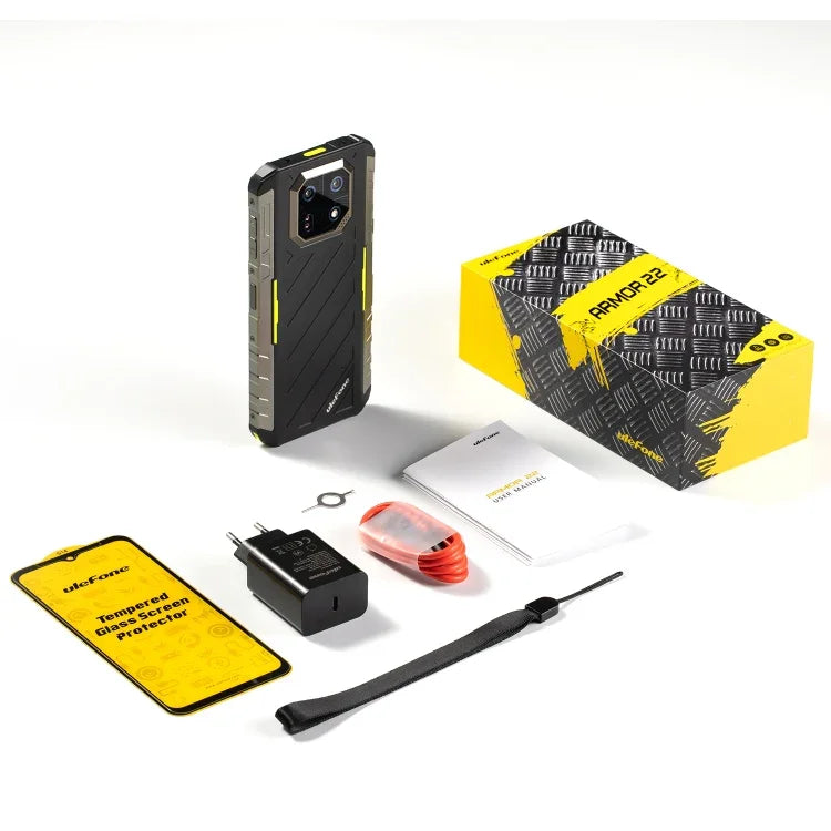 Ulefone Armor 22、IP68/IP69K 耐衝撃スマホ、6.58インチ Android 15 MediaTek Helio G96 オクタコア、ネットワーク：4G、NFC、OTG、8GB+128GB、8GB+256GB