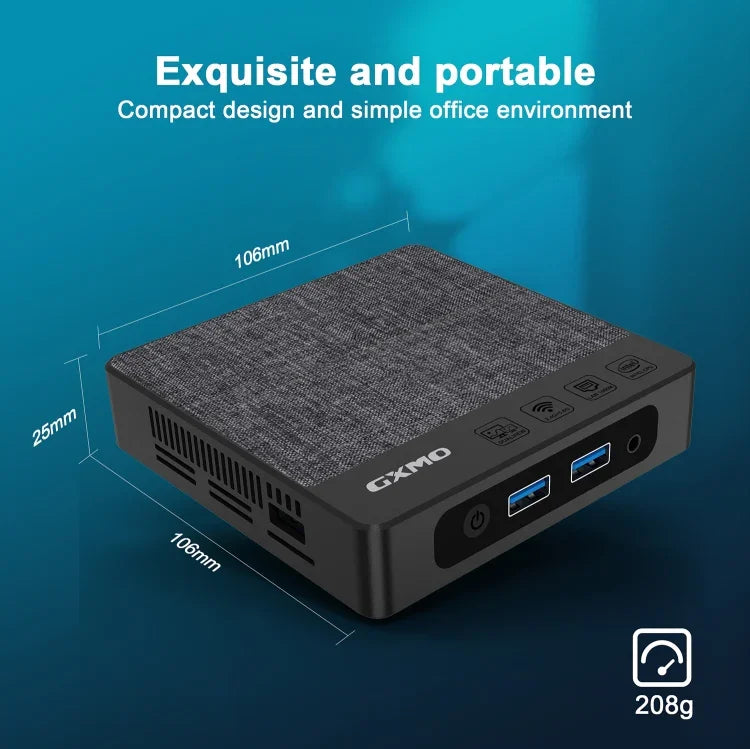 GXMO N42 Windows 11 Intel Gemini Lake N4020C ミニPC NVME SSD WiFi ミニデスクトップコンピューター、4GB+64GB、4GB+64GB+256GB