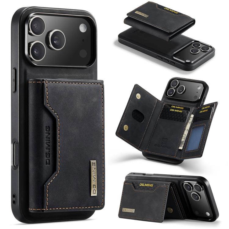 DG.MING M2シリーズ 3つ折りカードバッグウォレットレザーフォンケース、iPhone 17e / 16e用、iPhone 17 Pro Max用、iPhone 17 Pro用、iPhone 17用、iPhone Air用、iPhone 16 Pro Max用、iPhone 16 Pro用、iPhone 16 Plus用、iPhone 16用