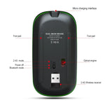 HXSJ T18 2.4GHz 1600dpi デュアルモード発光ワイヤレスマウス USB + Bluetooth 5.1 充電式