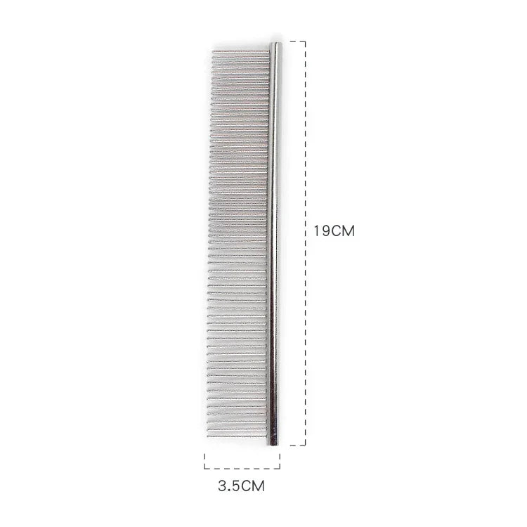 ペット用美容コーム ダブル密度歯コーム ふわふわ毛用、19cm x 1