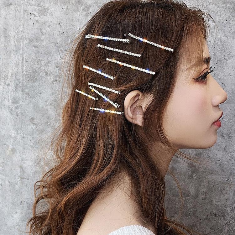 セレブトレンド輝くラインストーン多用途ヘアクリップ前髪ヘッドドレス、4個セット