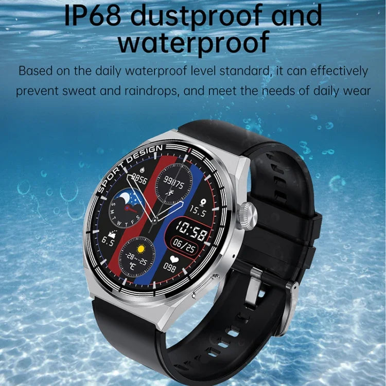 HDT MAX 1.60インチ ブラックダイヤル シリコンバンド IP68防水 スマートウォッチ Bluetooth通話対応, ブラックダイヤル シリコンバンド