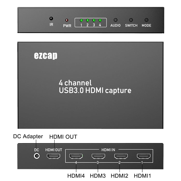 Ezcap 264M 4チャンネルマルチビュー HDMIからUSB 3.0 ゲームキャプチャカード, Ezcap 264M