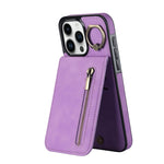 レトロリング＆ジッパー RFIDカードスロットスマホケース、iPhone 16 Pro 用、iPhone 16 Plus 用、iPhone 16 用、iPhone 15 Pro Max 用、iPhone 15 Pro 用、iPhone 15 Plus 用