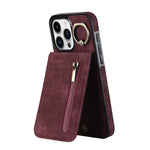 レトロリング＆ジッパー RFIDカードスロットスマホケース、iPhone 16 Pro 用、iPhone 16 Plus 用、iPhone 16 用、iPhone 15 Pro Max 用、iPhone 15 Pro 用、iPhone 15 Plus 用