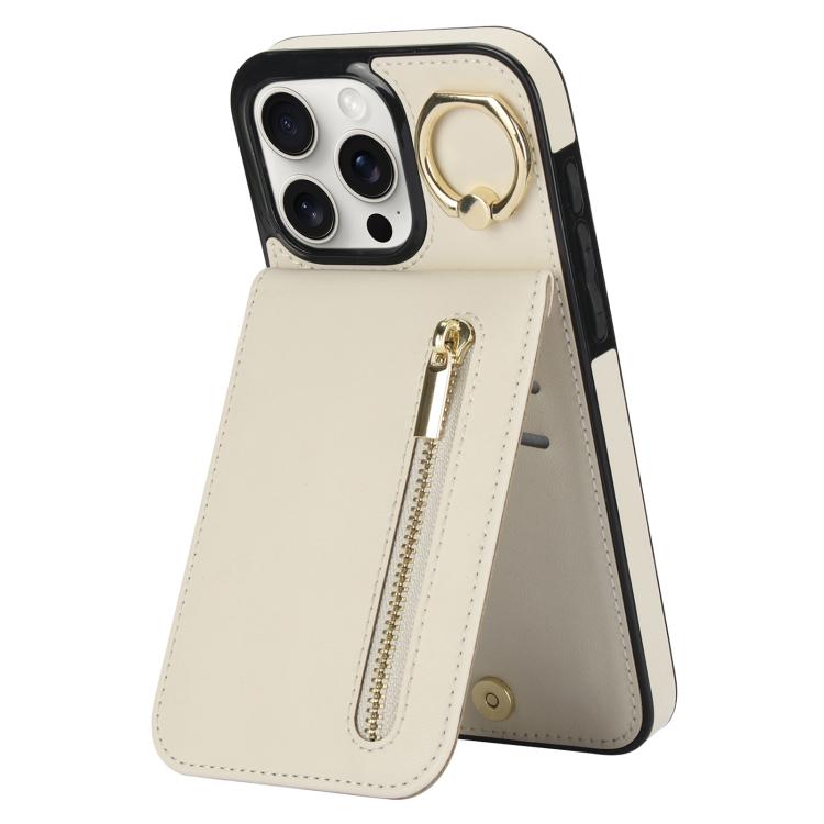 レトロリング＆ジッパー RFIDカードスロットスマホケース、iPhone 16 Pro 用、iPhone 16 Plus 用、iPhone 16 用、iPhone 15 Pro Max 用、iPhone 15 Pro 用、iPhone 15 Plus 用