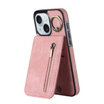 レトロリング＆ジッパー RFIDカードスロットスマホケース、iPhone 16 Pro 用、iPhone 16 Plus 用、iPhone 16 用、iPhone 15 Pro Max 用、iPhone 15 Pro 用、iPhone 15 Plus 用