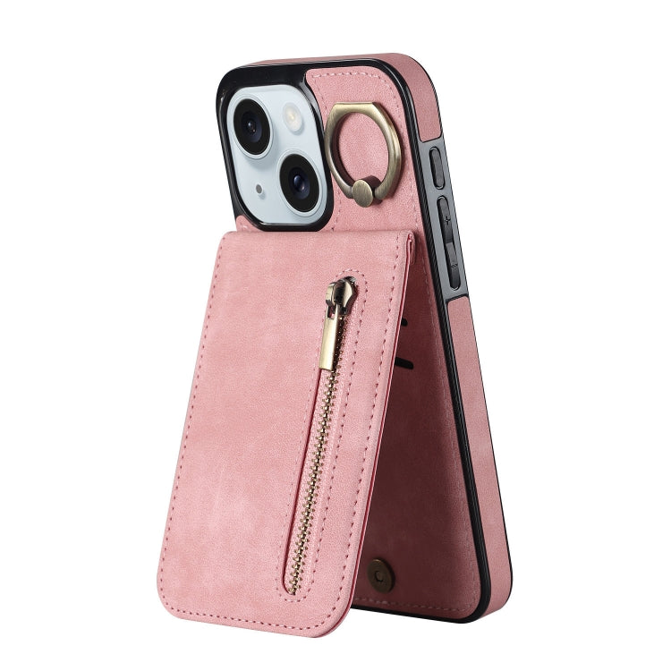 レトロリング＆ジッパー RFIDカードスロットスマホケース、iPhone 16 Pro 用、iPhone 16 Plus 用、iPhone 16 用、iPhone 15 Pro Max 用、iPhone 15 Pro 用、iPhone 15 Plus 用