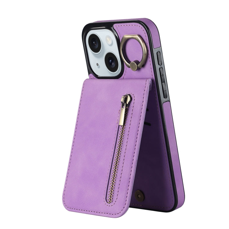 レトロリング＆ジッパー RFIDカードスロットスマホケース、iPhone 16 Pro 用、iPhone 16 Plus 用、iPhone 16 用、iPhone 15 Pro Max 用、iPhone 15 Pro 用、iPhone 15 Plus 用
