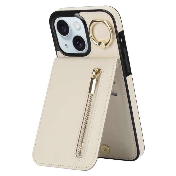 レトロリング＆ジッパー RFIDカードスロットスマホケース、iPhone 16 Pro 用、iPhone 16 Plus 用、iPhone 16 用、iPhone 15 Pro Max 用、iPhone 15 Pro 用、iPhone 15 Plus 用