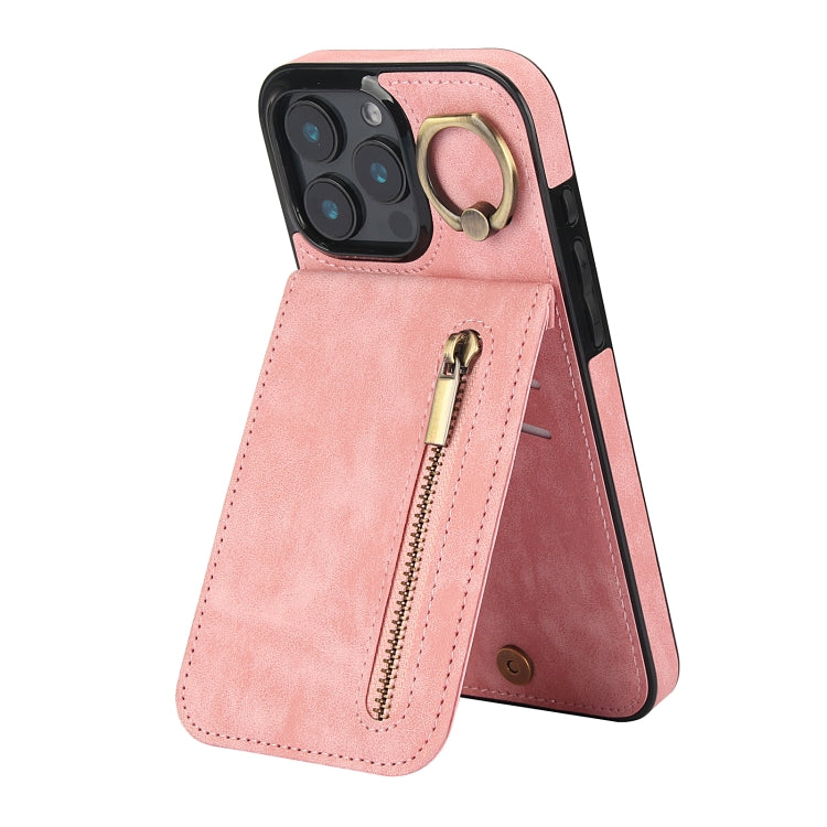 レトロリング＆ジッパー RFIDカードスロットスマホケース、iPhone 16 Pro 用、iPhone 16 Plus 用、iPhone 16 用、iPhone 15 Pro Max 用、iPhone 15 Pro 用、iPhone 15 Plus 用