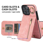 レトロリング＆ジッパー RFIDカードスロットスマホケース、iPhone 16 Pro 用、iPhone 16 Plus 用、iPhone 16 用、iPhone 15 Pro Max 用、iPhone 15 Pro 用、iPhone 15 Plus 用