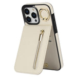 レトロリング＆ジッパー RFIDカードスロットスマホケース、iPhone 16 Pro 用、iPhone 16 Plus 用、iPhone 16 用、iPhone 15 Pro Max 用、iPhone 15 Pro 用、iPhone 15 Plus 用