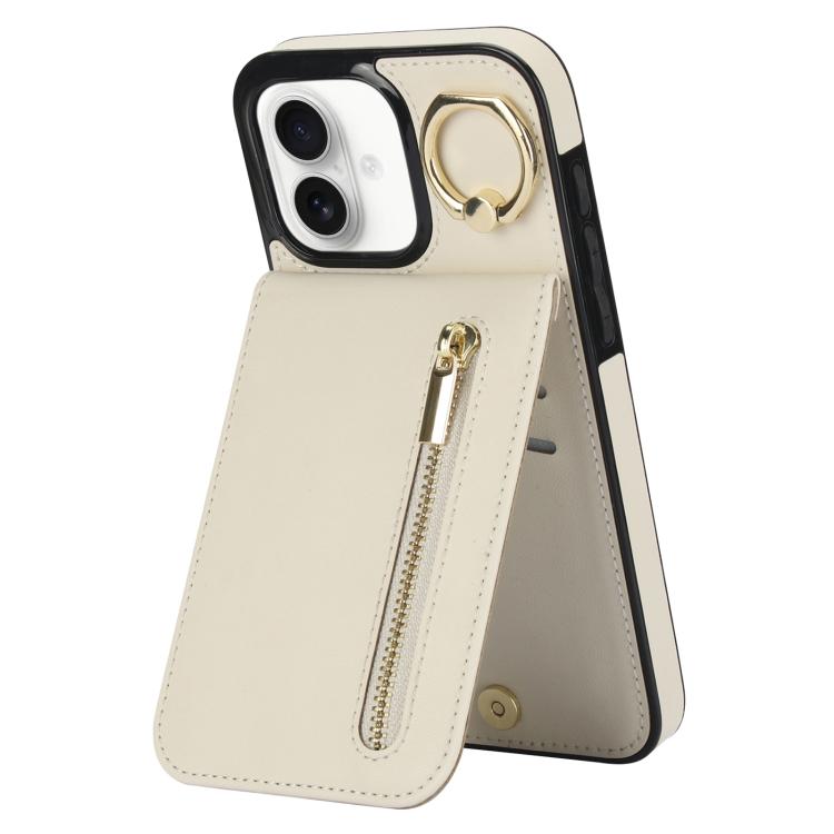 レトロリング＆ジッパー RFIDカードスロットスマホケース、iPhone 16 Pro 用、iPhone 16 Plus 用、iPhone 16 用、iPhone 15 Pro Max 用、iPhone 15 Pro 用、iPhone 15 Plus 用
