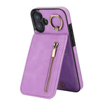 レトロリング＆ジッパー RFIDカードスロットスマホケース、iPhone 16 Pro 用、iPhone 16 Plus 用、iPhone 16 用、iPhone 15 Pro Max 用、iPhone 15 Pro 用、iPhone 15 Plus 用