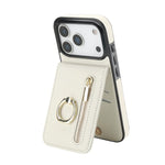 レトロリングとジッパー RFID カードスロット付き電話ケース、iPhone 17e / 16e 用、iPhone 17 Pro Max 用、iPhone 17 Pro 用、iPhone 17 用、iPhone Air 用、iPhone 16 Pro Max 用
