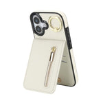 レトロリングとジッパー RFID カードスロット付き電話ケース、iPhone 17e / 16e 用、iPhone 17 Pro Max 用、iPhone 17 Pro 用、iPhone 17 用、iPhone Air 用、iPhone 16 Pro Max 用