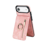 レトロリングとジッパー RFID カードスロット付き電話ケース、iPhone 17e / 16e 用、iPhone 17 Pro Max 用、iPhone 17 Pro 用、iPhone 17 用、iPhone Air 用、iPhone 16 Pro Max 用