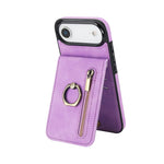レトロリングとジッパー RFID カードスロット付き電話ケース、iPhone 17e / 16e 用、iPhone 17 Pro Max 用、iPhone 17 Pro 用、iPhone 17 用、iPhone Air 用、iPhone 16 Pro Max 用