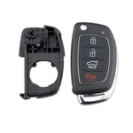 4-button Folding Car Key Shell with Metal Edge Solaris ix35 ix4 Santa For Hyundai Sonata 2014-2017 / Tucson 2016-2019 /  Santa Fe 2013-2016, For Hyundai 4-button Solaris ix35 ix4