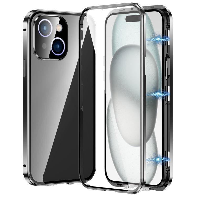 マグネット式ダブルバックルHD強化ガラススマホケース、iPhone 15用、iPhone 13 Pro Max用、iPhone 13 Pro用、iPhone 13用、iPhone 12用、iPhone 12 Pro Max用、iPhone 12 Pro用、iPhone 11 Pro Max用、iPhone 11用