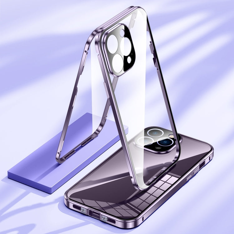 Magnetic Double-buckle HD Tempered Glass Phone Case, For iPhone 11 Pro