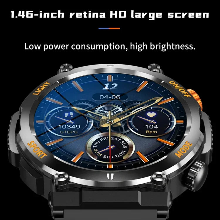 HT17 1.46インチ ラウンドスクリーン Bluetoothスマートウォッチ, 健康管理＆100以上のスポーツモード対応