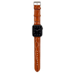 クロコダイルテクスチャーレザーリストストラップ、Apple Watch Series 7 45mm / 6 & SE & 5 & 4 44mm / 3 & 2 & 1 42mm 用、Apple Watch Ultra 49mm / Series 8&7 45mm / SE 2&6&SE&5&4 44mm / 3&2&1 42mm 用、Apple Watch Series 8&7 41mm / SE 2&6&SE&5&4 40mm / 3&2&1 38...