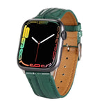 クロコダイルテクスチャーレザーリストストラップ、Apple Watch Series 7 45mm / 6 & SE & 5 & 4 44mm / 3 & 2 & 1 42mm 用、Apple Watch Ultra 49mm / Series 8&7 45mm / SE 2&6&SE&5&4 44mm / 3&2&1 42mm 用、Apple Watch Series 8&7 41mm / SE 2&6&SE&5&4 40mm / 3&2&1 38...