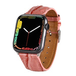 クロコダイルテクスチャーレザーリストストラップ、Apple Watch Series 7 45mm / 6 & SE & 5 & 4 44mm / 3 & 2 & 1 42mm 用、Apple Watch Ultra 49mm / Series 8&7 45mm / SE 2&6&SE&5&4 44mm / 3&2&1 42mm 用、Apple Watch Series 8&7 41mm / SE 2&6&SE&5&4 40mm / 3&2&1 38...