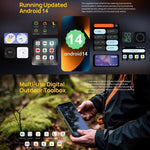 Ulefone Armor 24、耐衝撃スマホ、側面指紋認証、22000mAh、6.78インチ Android 14 MediaTek Helio G96 オクタコア、ネットワーク：4G、NFC、Armor 24