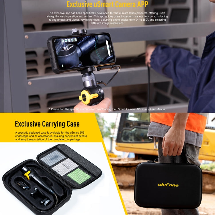 Ulefone uSmart E03 回転式内視鏡 IP67防水 Armor 24 / 21 / 19 / 18T / 18T Ultra / Armor Pad用、uSmart E03