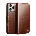 QIALINO クラシック 103 バックル 本革電話ケース、iPhone 17e / 16e 用、iPhone 17 Pro Max 用、iPhone 17 Pro 用、iPhone 17 用、iPhone Air 用、iPhone 15 Pro Max 用、iPhone 15 Plus 用、iPhone 15 用