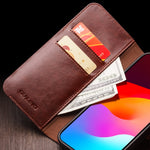 QIALINO クラシック 103 バックル 本革電話ケース、iPhone 17e / 16e 用、iPhone 17 Pro Max 用、iPhone 17 Pro 用、iPhone 17 用、iPhone Air 用、iPhone 15 Pro Max 用、iPhone 15 Plus 用、iPhone 15 用