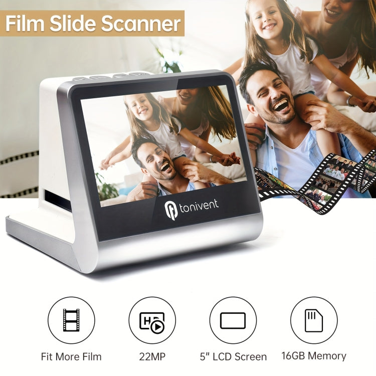 Tonivent TON170 1400万画素 5インチ HDスクリーン フィルムスキャナー、TON170 ホワイト
