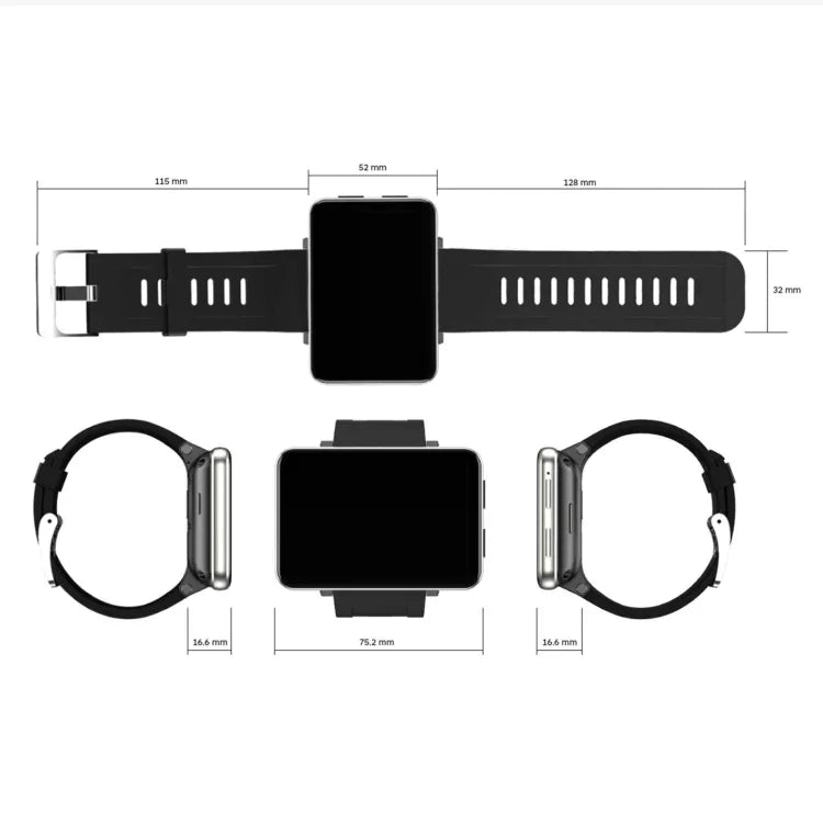 DM100 2.86インチ IPSフルスクリーン スマートスポーツウォッチ, 独立カード挿入対応 / 複数スポーツモード / 心拍数モニタリング / 歩数計, RAM 1GB+ROM 16GB, RAM 3GB+ROM 32GB