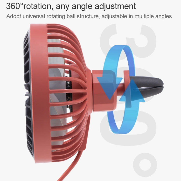 F829 Portable Car Air Outlet Electric Cooling Fan with LED Light