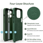 マイクロファイバー 液体シリコン 衝撃吸収スマホケース、iPhone 12 用、iPhone 12 Pro Max 用、iPhone 12 Pro 用