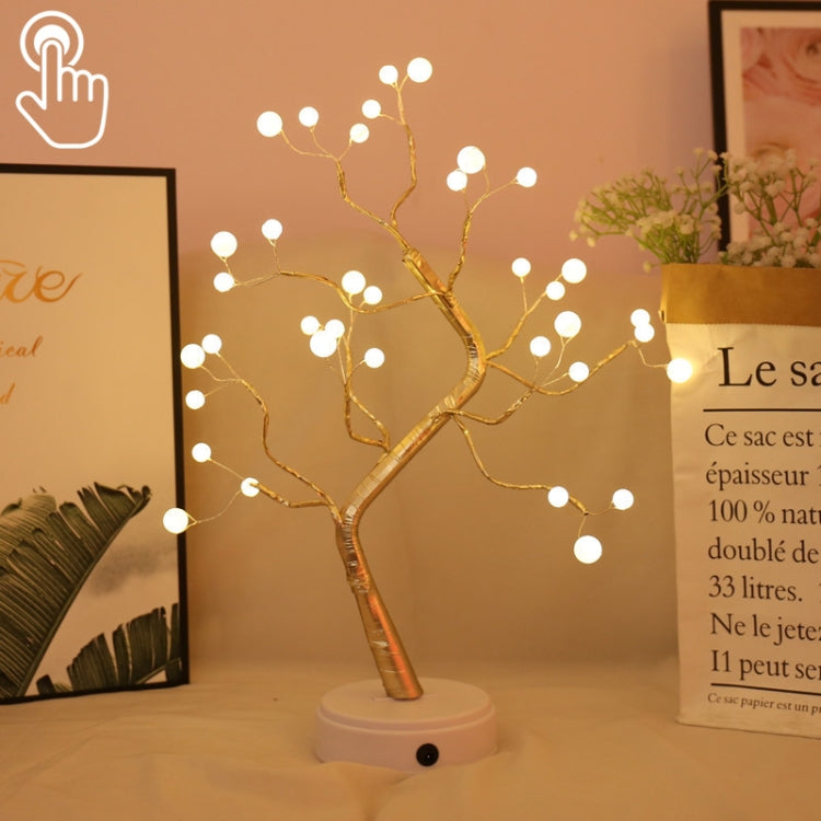 36 LEDs Pearl Tree Copper Wire Table Lamp Creative Decoration Touch Control Night Light (Warm White Light), 36 LEDs Warm White, 36 LEDs Pink Light, 108 LEDs Warm White, 108 LEDs Pink Light, 108 LEDs White Light, 108 LEDs Colorful Light, 48 LEDs Warm Wh...