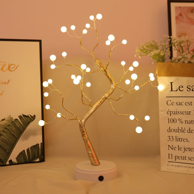 36 LEDs パールツリー銅線テーブルランプ クリエイティブ装飾 タッチコントロール ナイトライト（暖白色ライト）、36 LEDs 暖白色、36 LEDs ピンクライト、108 LEDs 暖白色、108 LEDs ピンクライト、108 LEDs 白色ライト、108 LEDs カラフルライト、48 LEDs 暖白色